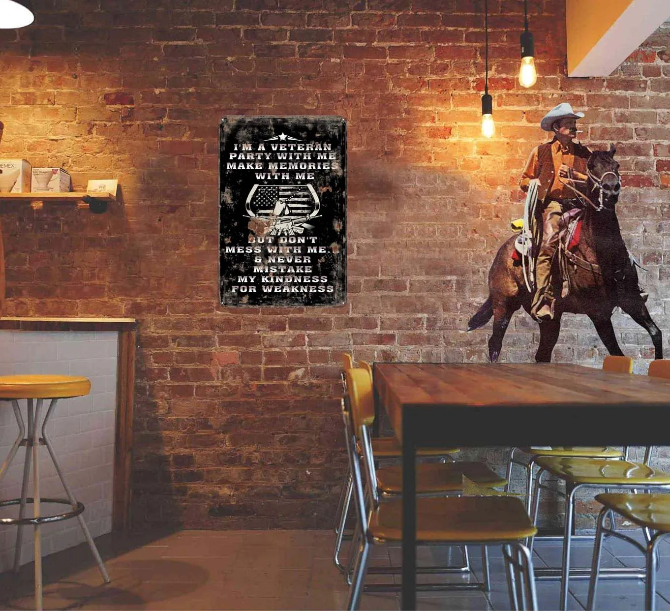 Гордиться тем что вы Ветеран Ржавый металлический знак Постер из США винтажный