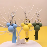 new creative cartoon anime mickey head keychain ladies children key ring keychain soft package decoration mouse pendant couple