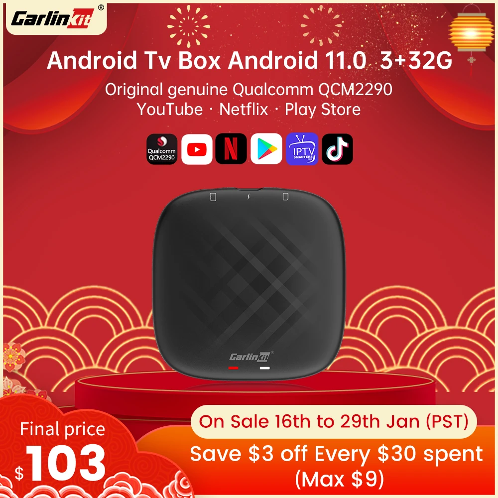 Carlinkit CarPlay Mini Ai Box Andoroid 11 Wireless CarPlay Android Auto For Audi Bmw Mazda Toyota Netflix You_Tube 4G LTE 128G