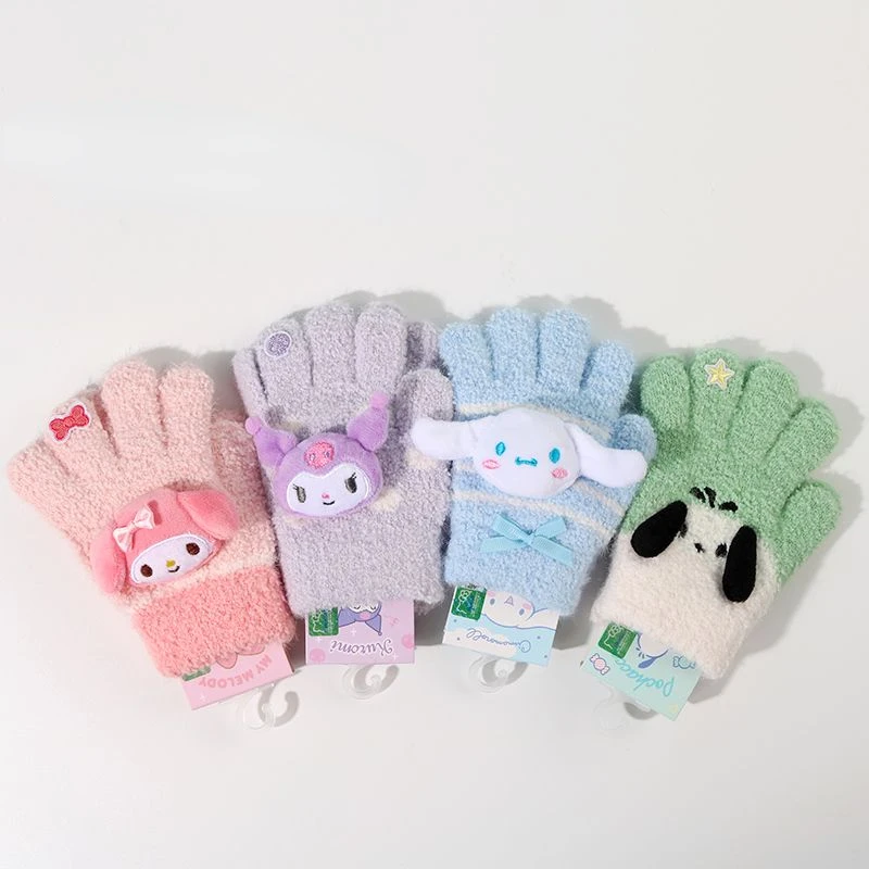 

Sanrio Cinnamoroll granular velvet playing with children's five-finger gloves mymelody cute wool to keep warm anime