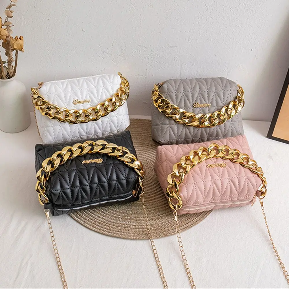 

2022 New Rhombus Pu Leather Crossbody Bags For Women Fashion Chain Strap Shoulder Bag Retro Casual Square Handbags Clutch Purses