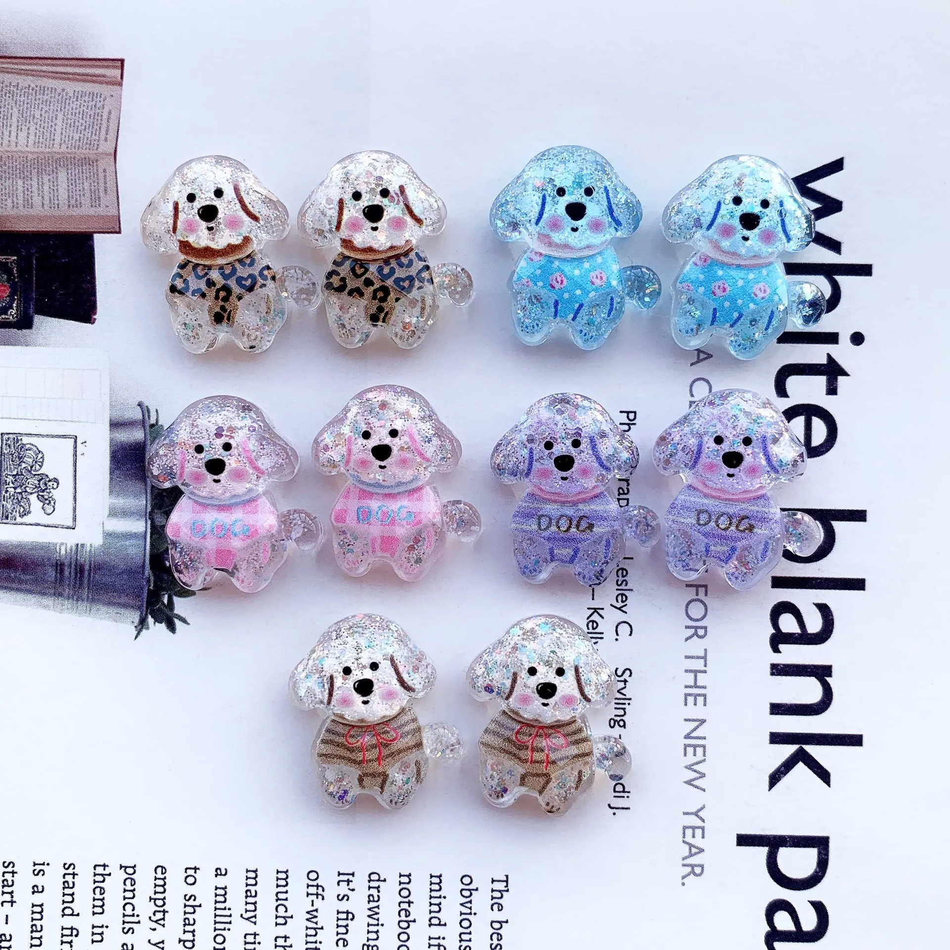 Милый мультфильм блестящие животные собака бобра плоская задняя часть смоляные