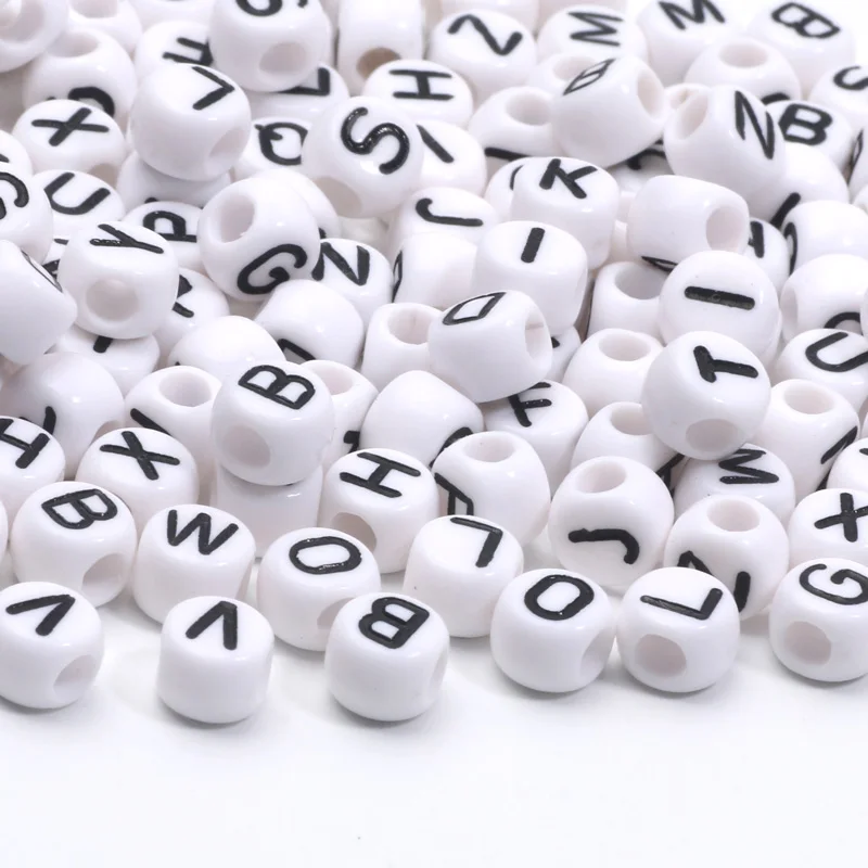 100 шт. 5x7 мм смешанные буквы акриловые бусины-разделители алфавитные бусины для
