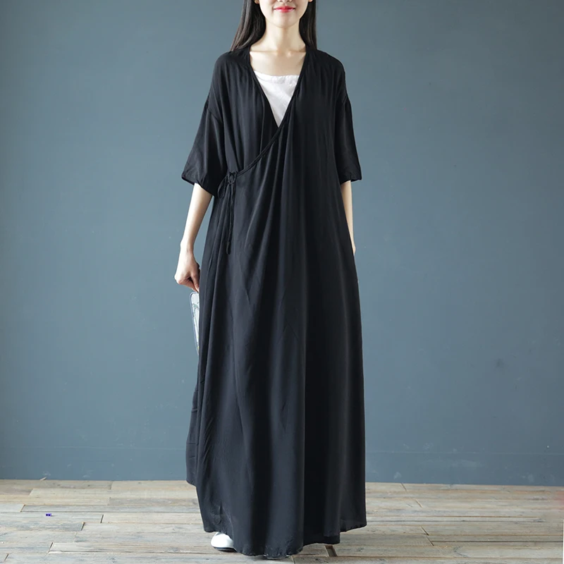 

SuperAen 2022 Summer Lace Up Solid Loose Robe Cardigan Women's Art RETRO Sunscreen Long Coats