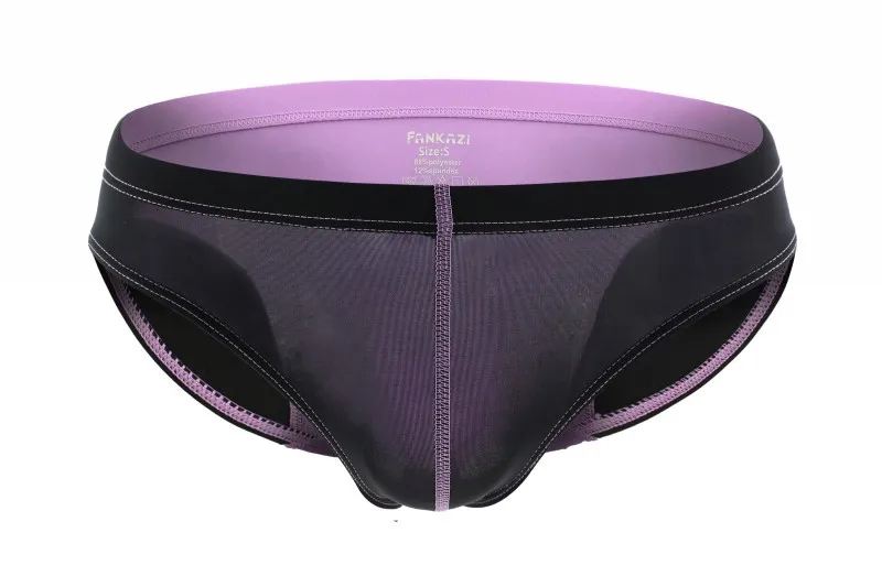 Men's underwear men's color matching briefs nylon breathable underwear sexy men underwear  silk panties for men  silk panties