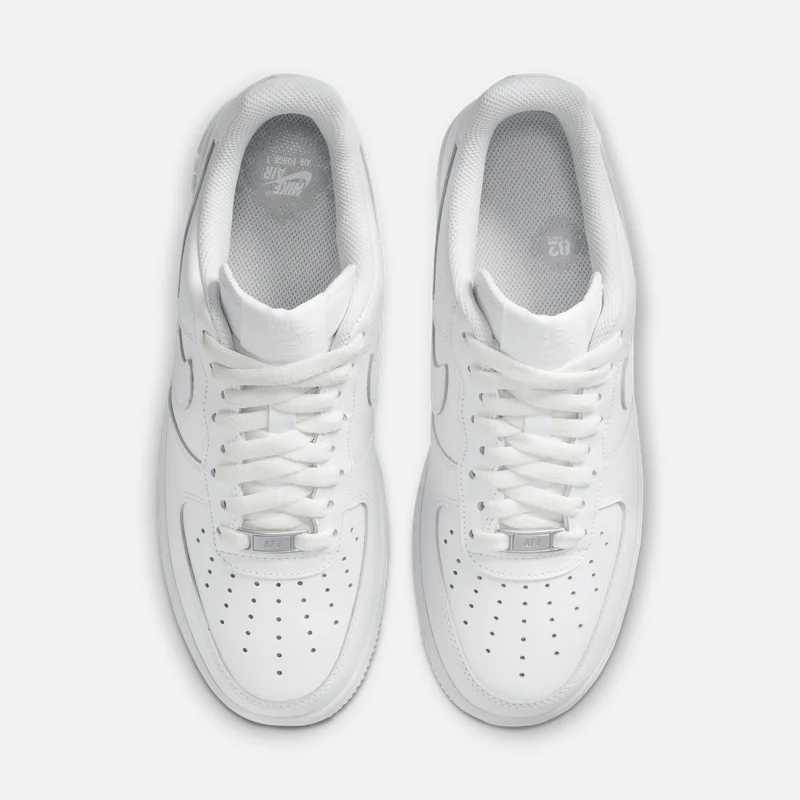 Фото Кожаные прочные низкие кроссовки Nike Air Force 1, классический ретро-стиль для женщин, чистый белый цвет DD8959-100, нескользящая повседневная обувь №4