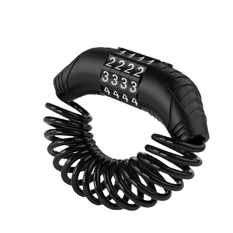 

Mini Mountain Bike Helmet Lock Cable Durable 4 Digit Combination Lock Portable Motorcycle Anti-theft Lock