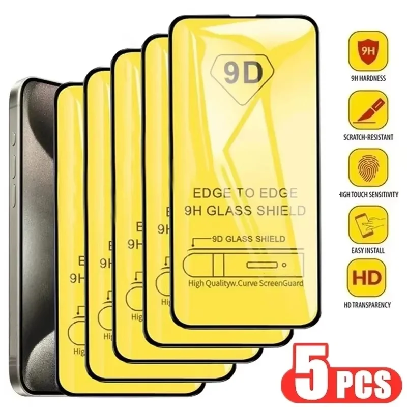 Фото Защитное стекло 9D для iPhone 17 Air, 18, 16, 15, 11, 12, 14, 13 Pro Max, 16e, 8, 7 Plus, 13, 12 Mini, XR, XS, X, SE 2022, 2020 №1