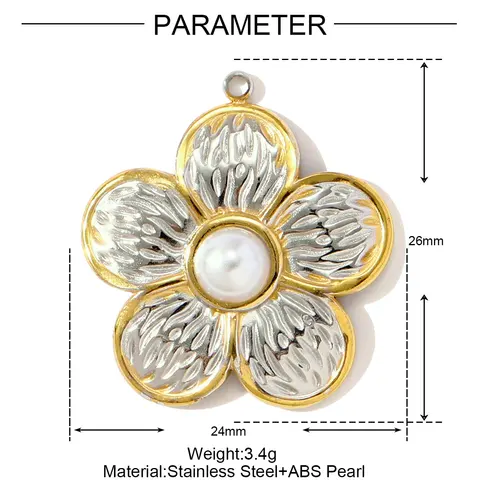 3 шт., двухцветные шармы RedBee из нержавеющей стали