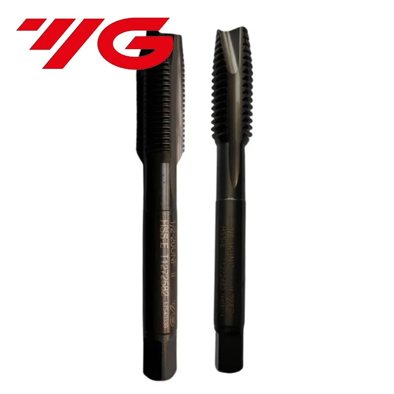 Фото YG HSSE American INOX Спиральный остроконечный метчик UNC UNF UNS 4-40/10-32 12-24 5/16 1/2 5/8 7/16 Машинные метчики с резьбой №2