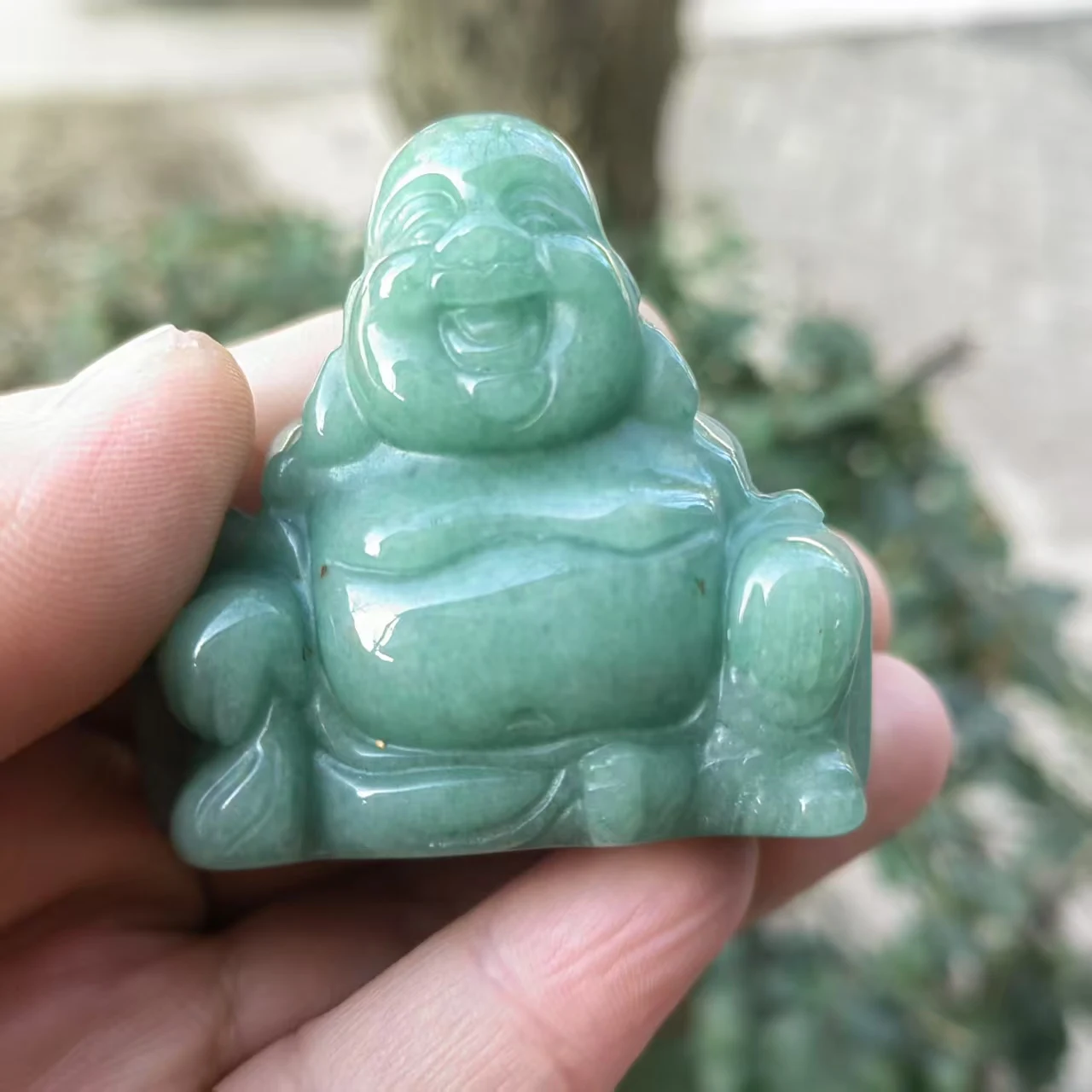 Натуральный зеленый авантюрин Будда Исцеляющее украшение Кварц Резной кристалл