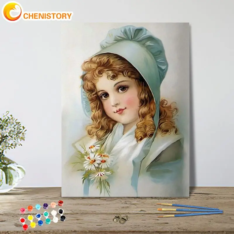 

CHENISTORY Painting By Number Girl Figure Drawing On Canvas Handpainted Paint Art Gift Diy Pictures By Number Kits Home Decor