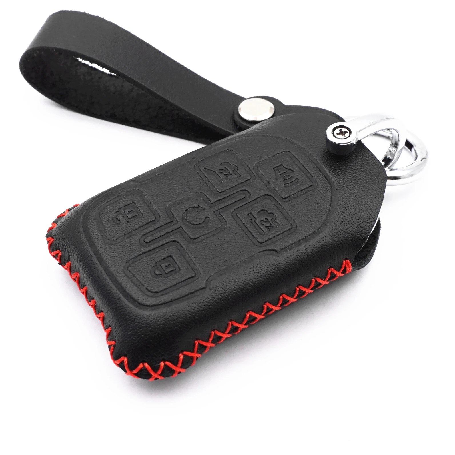 

WFMJ черный кожаный ключ для Chevrolet Suburban Tahoe GMC Yukon XL Denali Remote Smart 6 кнопок