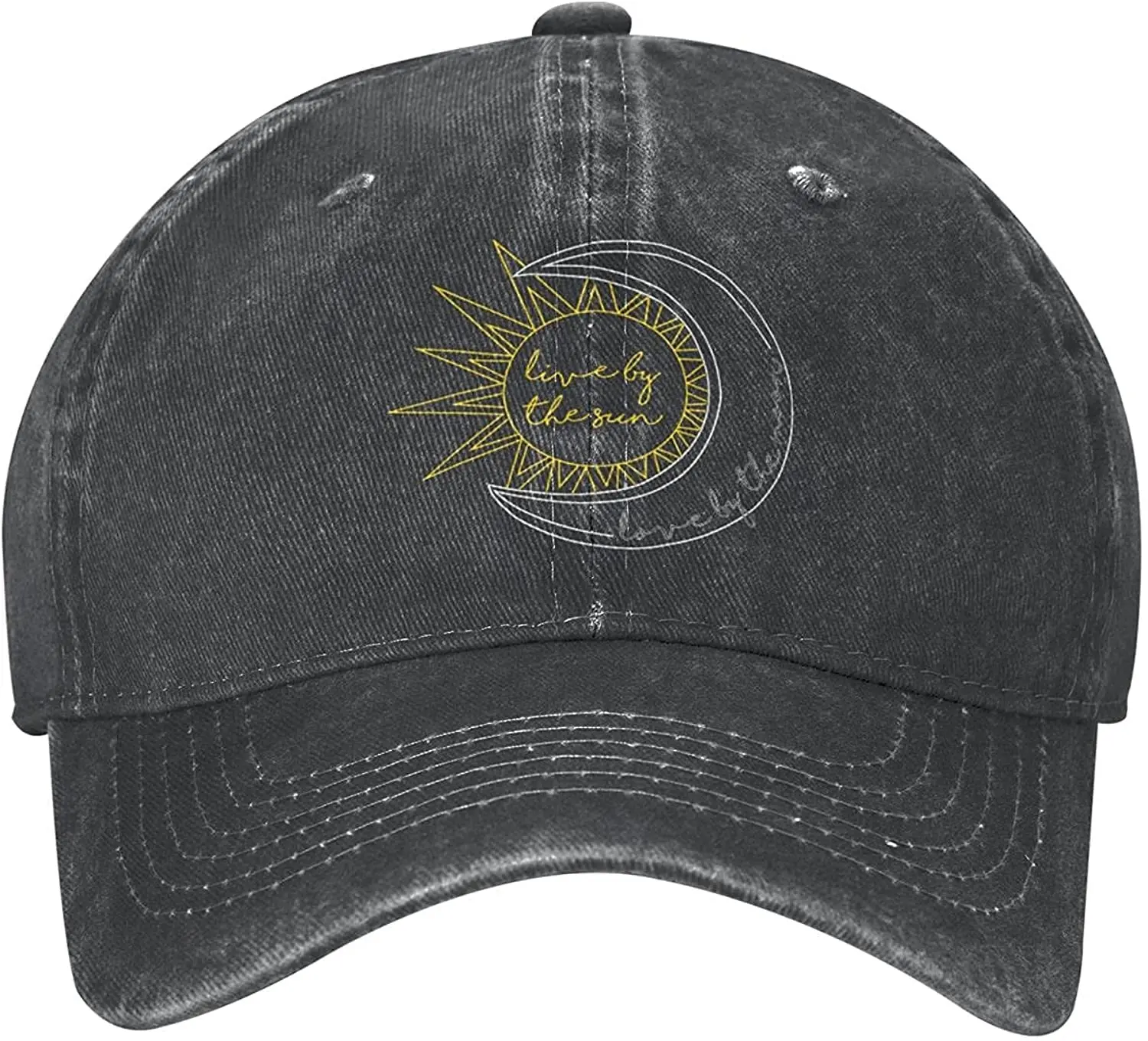 

Women's Live by The Sun,Love by The Moon Demin Hat,Washed Baseball Cap