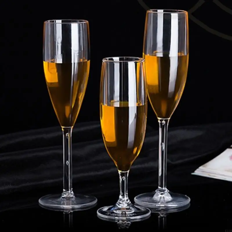 Фото E21B Shatterprensy Wine Hanse Нерушимый акриловый кубок с шампанским для вечеринки с прозрачным жареным бокалом пив №5