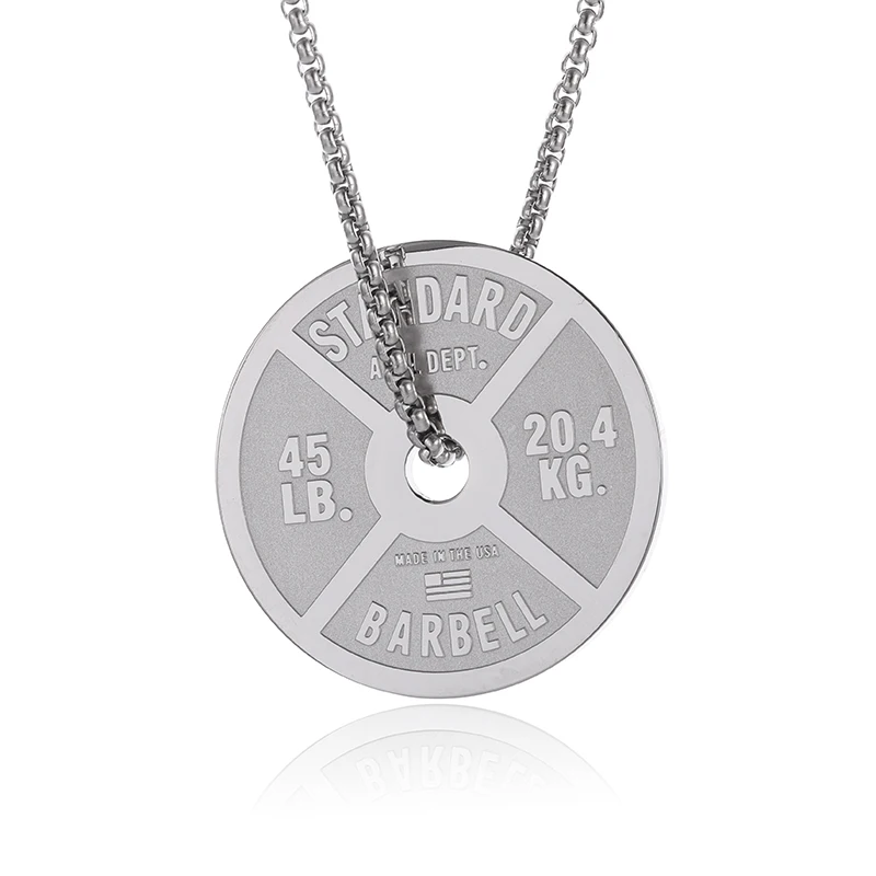 Подвеска-штанга для мужчин, штанга Из Нержавеющей Стали, подвеска для тяжелой атлетики 45 кг, ювелирное изделие для спорта и отдыха