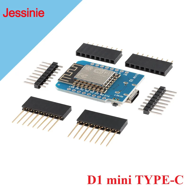 Фото WeMos LOLIN D1 Mini Pro NodeMcu Lua WIFI Интернет вещей IOT макетная плата модуль ESP-12F ESP8266 CH340G TYPE-C USB кабель №2