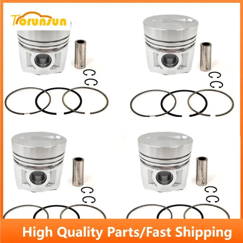 New 4 Sets STD Piston Kit With Ring 34417-54100 Fit For Mitsubishi S4E2 Engine 98MM
