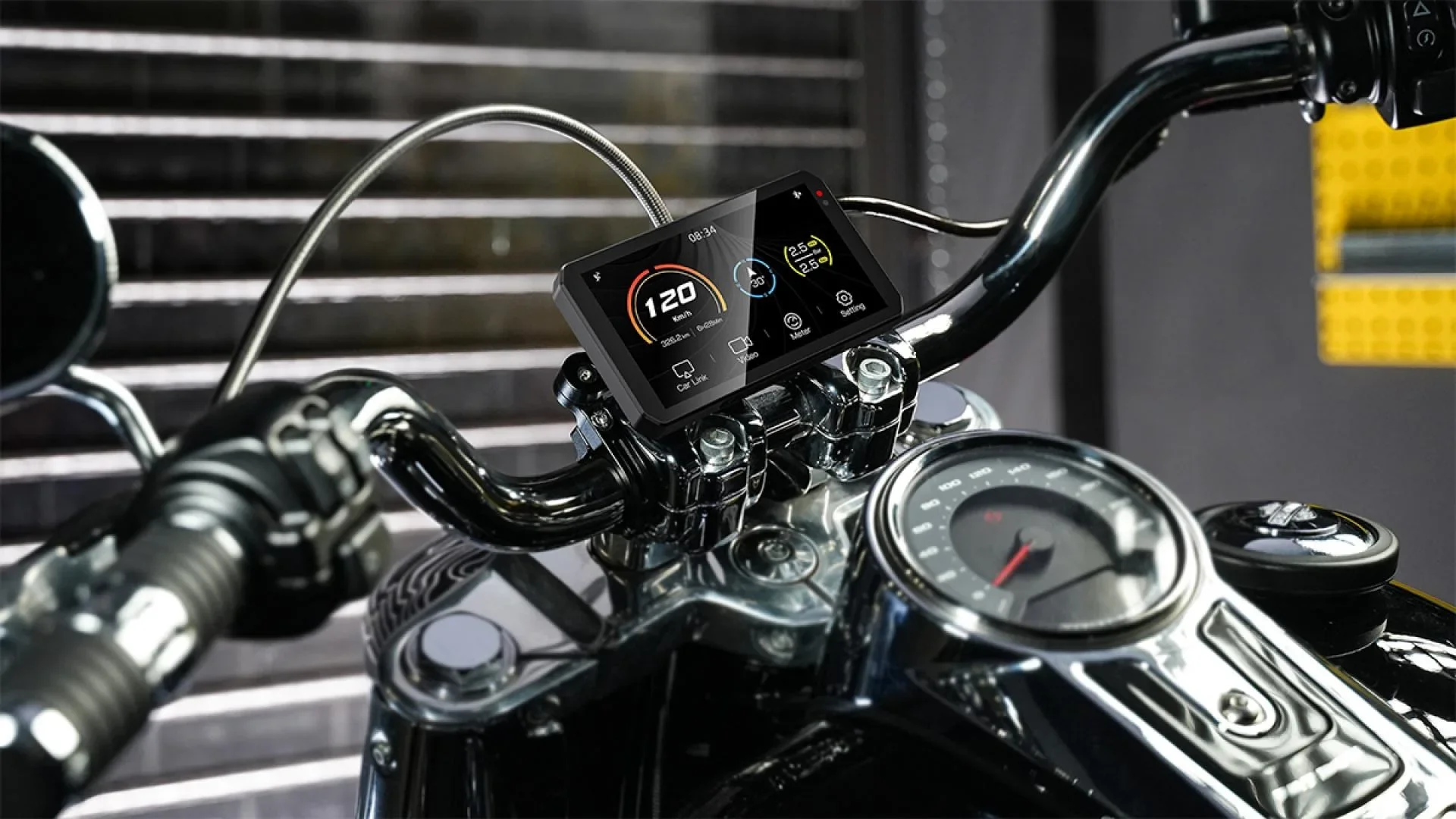 AIO-5Lite Мотоциклетная система Carplay Android Auto с GPS-навигацией BSD STARVIS HDR 5 дюймов IPS LCD 5G Wi-Fi