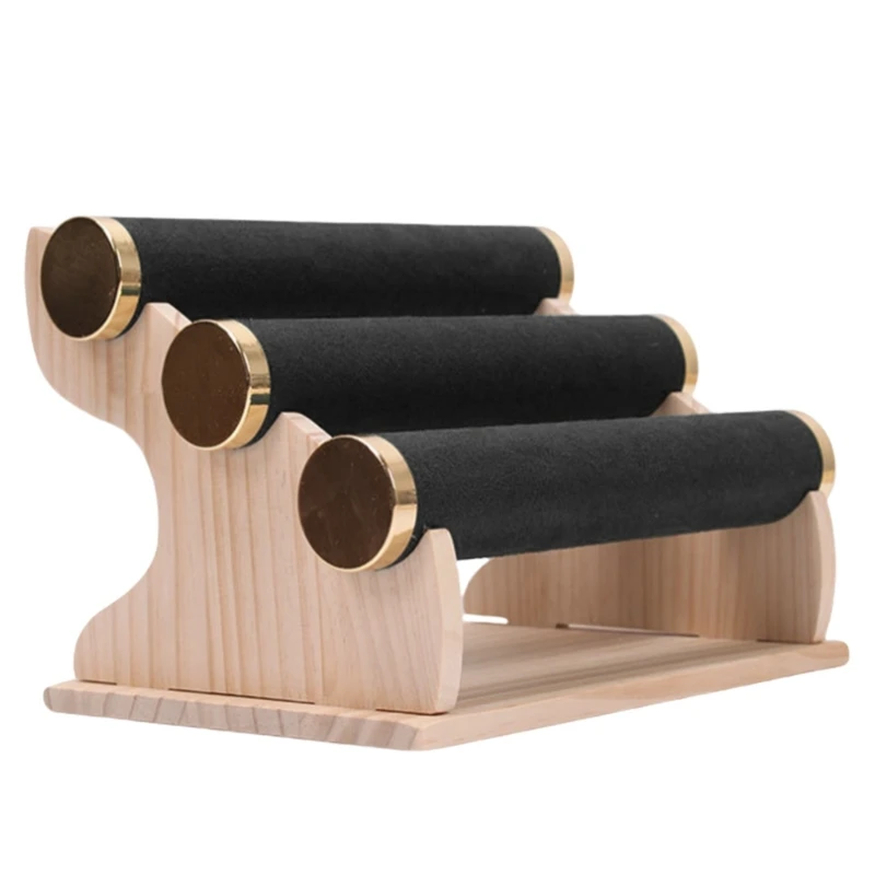 Элегантные органайзеры для браслетов прочный деревянный плюшевый держатель
