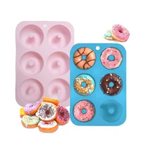 6 grid donut mold home diy silicone bakery baking pan decoration mould non stick donut handmade dessert molde kitchen tools