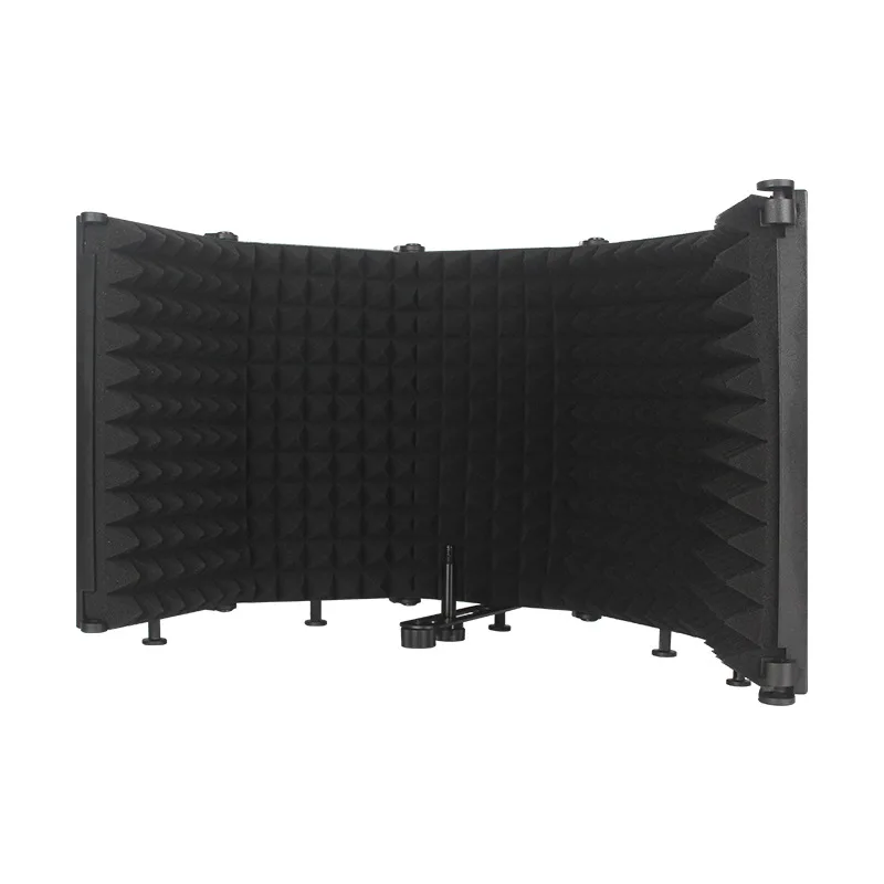 

Hasahing Broadcast Studio Adjustable Angle Foldable Noise Reduction Sound Absorbing Microphone Wind Screen Shield