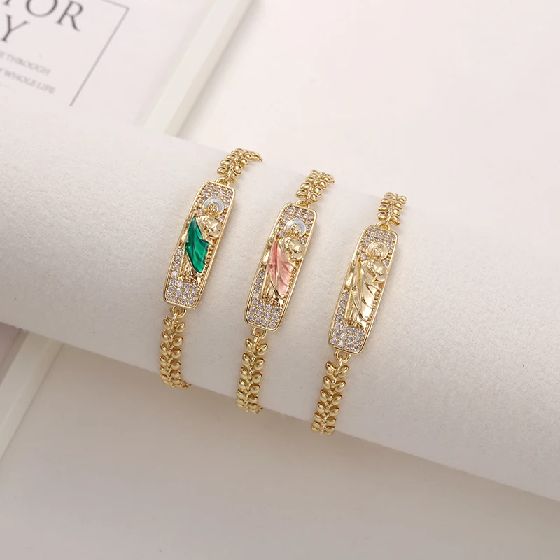 GrayBirds Циркон Сент-Иуда Женская мода Религиозный браслет Мексика Модные украшения