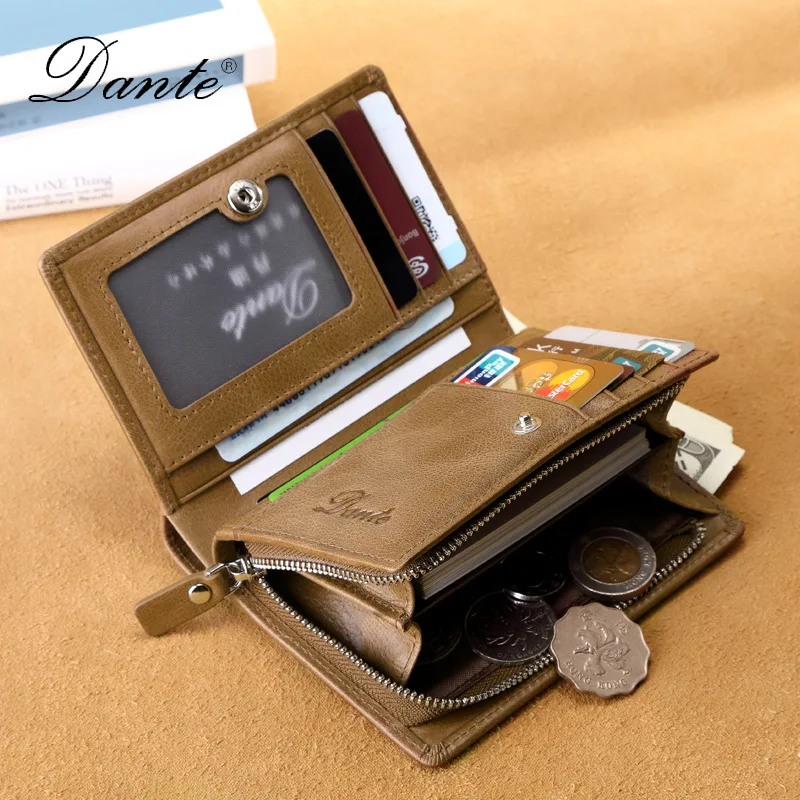 2021 Retro Men's wallet Genuine leather purses short Small money Passport cover Anti-theft brush coin bag | Багаж и сумки