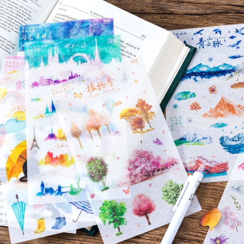 

2pcs/pack Creative Photo Album Scrapbooking Stationery Diary Stickers School Stationary Supplies