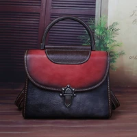 2022 new womens handbag crossbody bag hand painted women luxury genuine leather bags large capacity top handle bag vintage