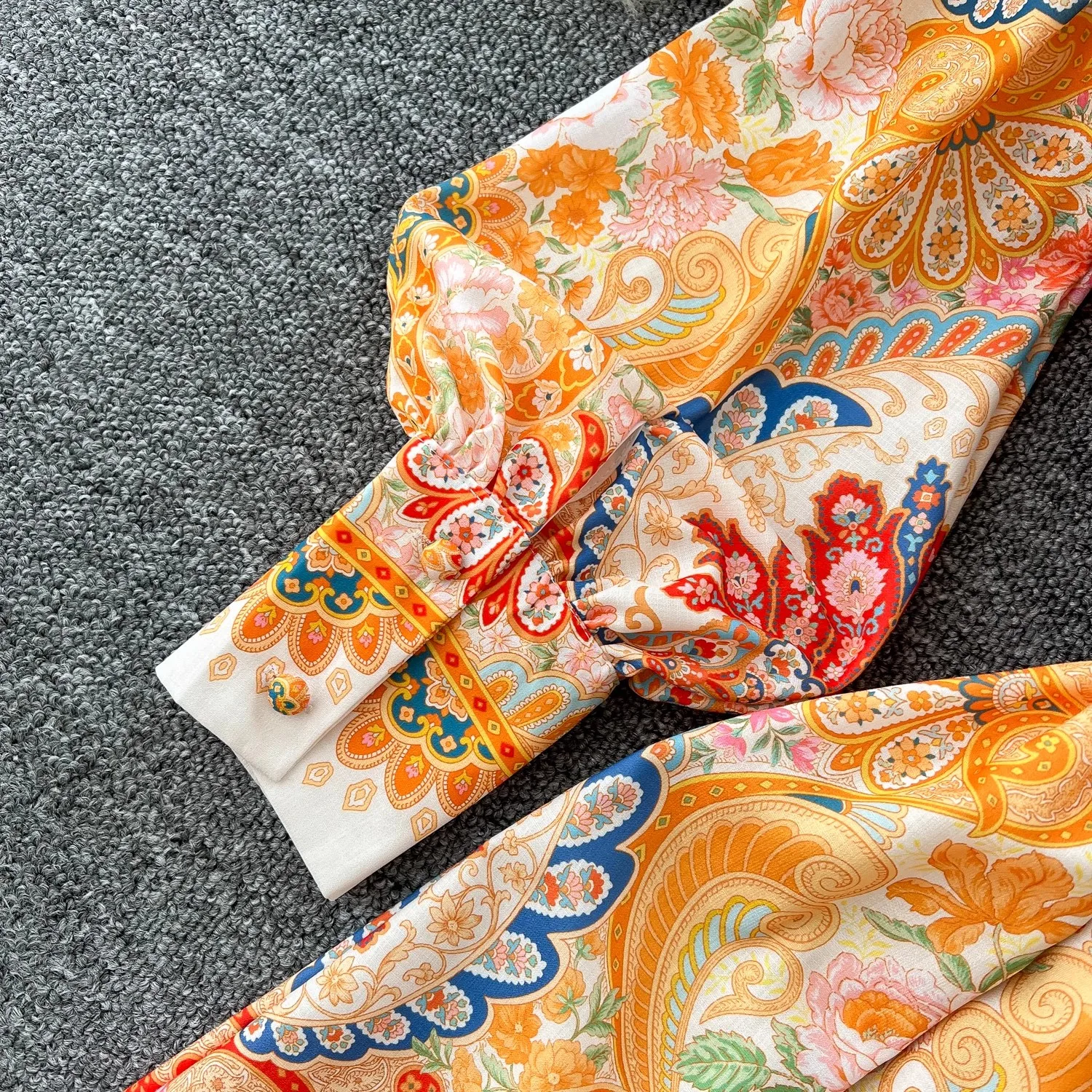 Лето-Осенний праздник мусульманская шифоновая классическая рубашка с цветочным