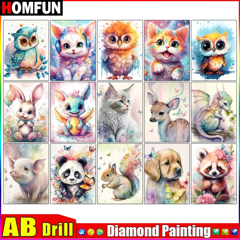 Алмазная 5d картина HOMFUN AB сделай сам вышивка крестиком в виде животного тигра