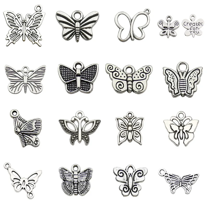 

10pcs Vintage Butterfly Animal Metal Charms Pendants for Bracelet Earrings Necklace Bag Jewelry Making Supplies DIY Accessories
