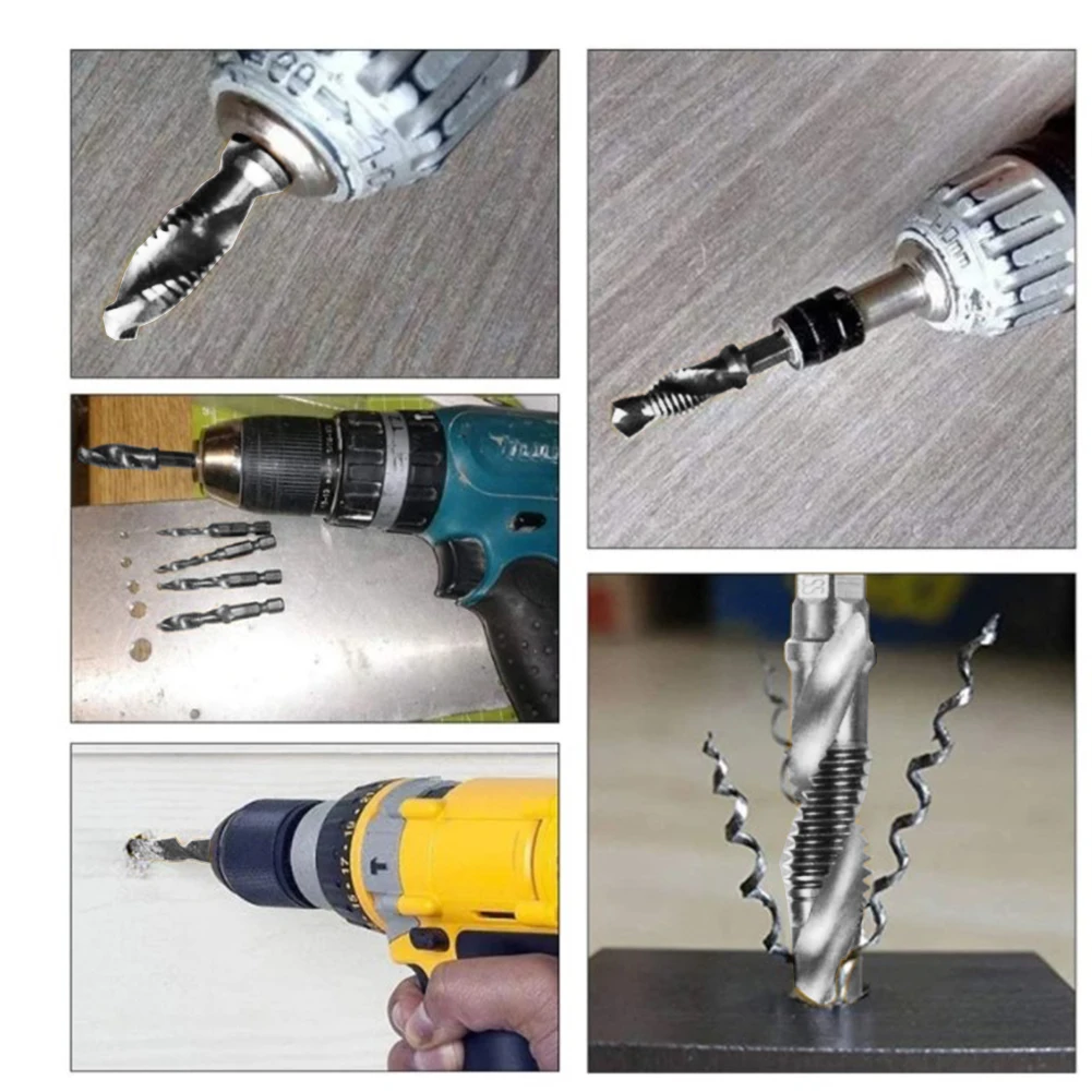 

Hex Shank Tap Drill Bits Industrial Metalworking Silver 1pc Easy To Operate HSS 4341 Hex Chuck Tapping Machine