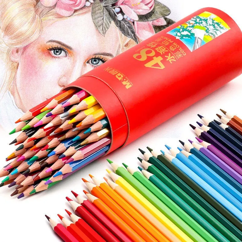 

Oily Colored Pencils 24/36/48 Color Water-soluble Sketch Comic Pencil Students Coloring Painting Professional Art Stationery