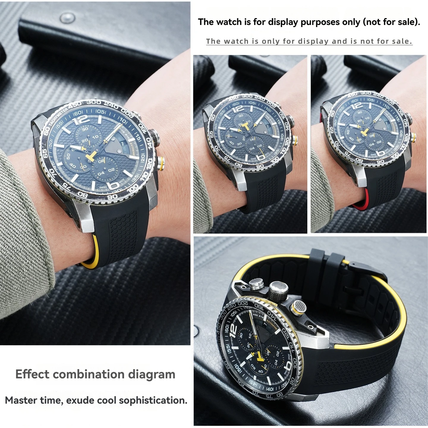 Фото Подходит для часов Tissot1853 серии Lichi T079 427A с силиконовым ремешком, мужские сменные аксессуары, 23 мм. №3