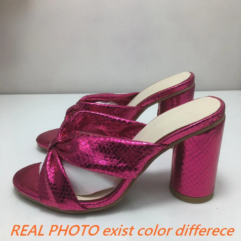 Женские туфли без задника с открытым носком на квадратном каблуке 8 5 см