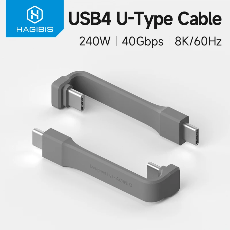ハギビス ショート USB C ケーブル 40Gbps USB4 ケーブル PD 240W 高速充電 SSD iPhone 16 パワーバンク USB DAC & AMP ヘッドフォンアンプ用