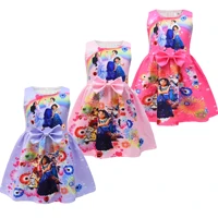 summer girls cartoon encanto floral dress kids birthday party sleeveless bow dresses charm christmas costume