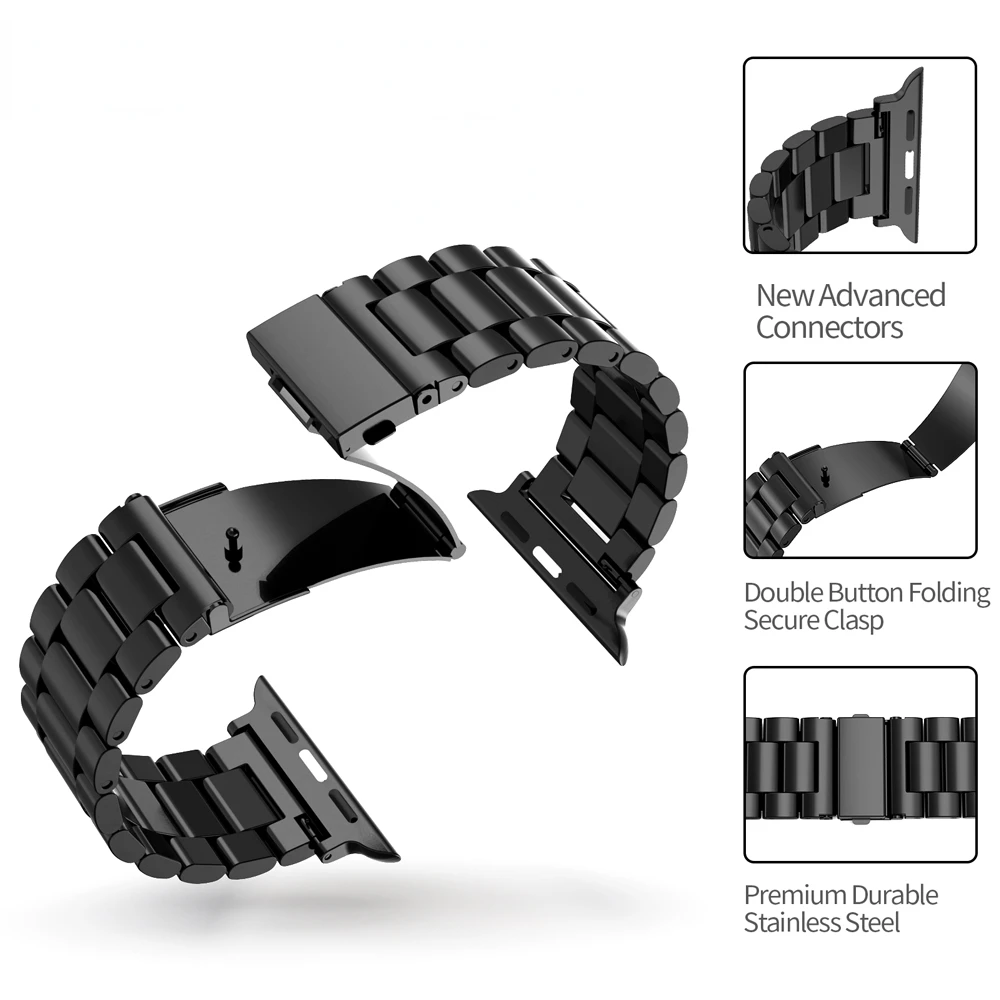 Stainless Steel strap For Apple Watch series 7 band 41mm 45mm Bracelet Metal band for iwatch 6 5 4 44mm 40mm Correa