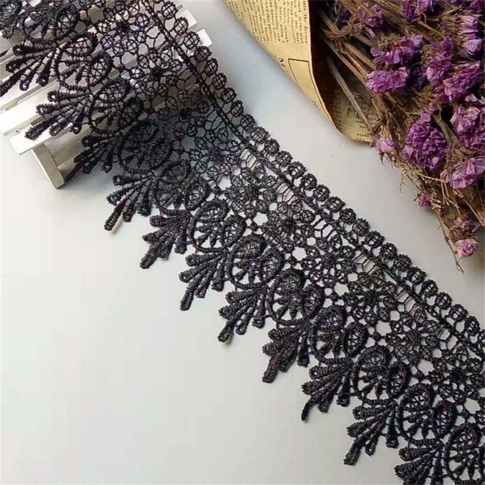

3 Yards 10 CM Lace Trim Lace Applique Black Polyester for Clothes Textiles Apparel Sewing Craft Lace Fabric Decoration Dress