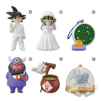 bandai dragon ball 6pcs wcf dragon ball treasure rally goku chichi gyuumaou wedding dress action model anime figure toys gifts