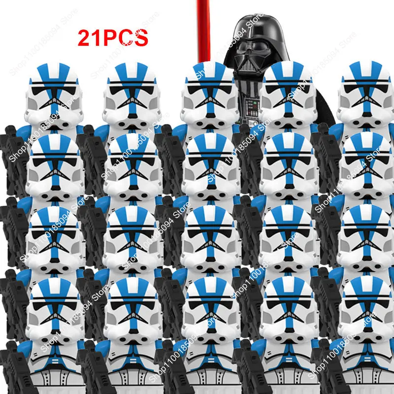 

Bandai 21Pcs Clone Troopers Stormtroope 501st Wars Clone Legion Darth Vader Crosshair Wrecker Echo Bricks Action Figures Toys