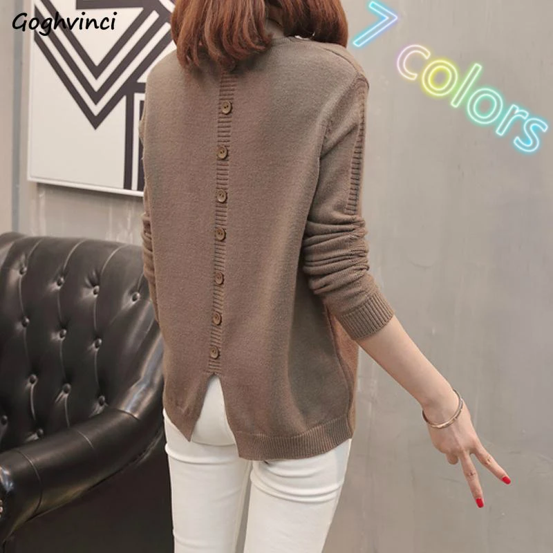 Пуловер женский осенний однотонный с V-образным вырезом 3XL 7 цветов размера плюс |