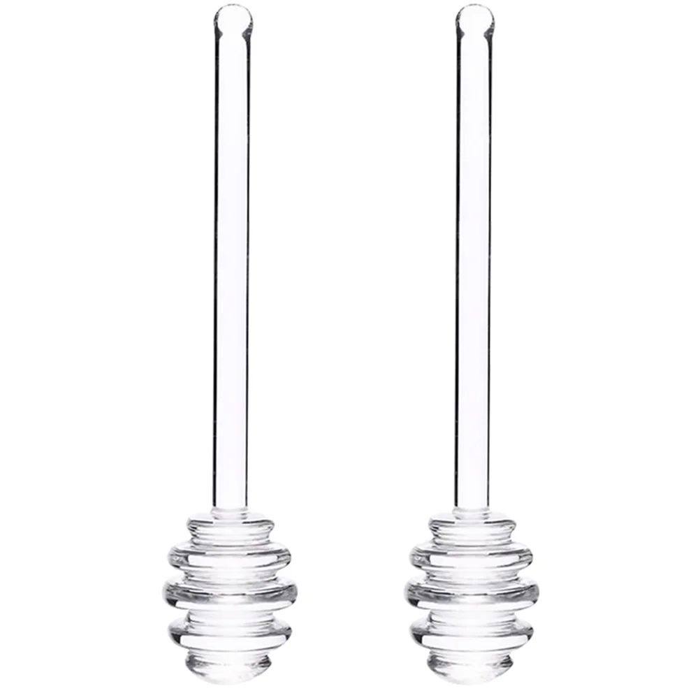 

2pcs Glass Stirring Stick Coffee Jam Stirring Sticks Honey Dippers