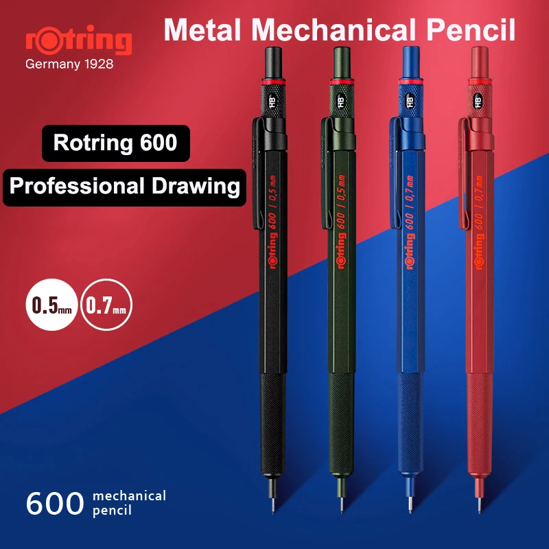 S 0.5mm 0.7mm Professional Drawing Sketching Pens Metallic Body Hexagon Holder Architect Gift