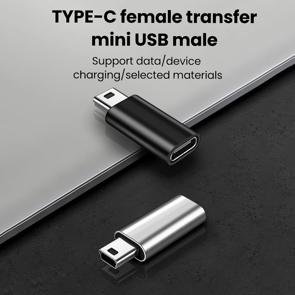 Mini USB to Type C Adapter 5 Pin Male Mini USB to Female USB Type C Data Transfer Connector for GoPro MP3 Camera PC Conventer images - 6