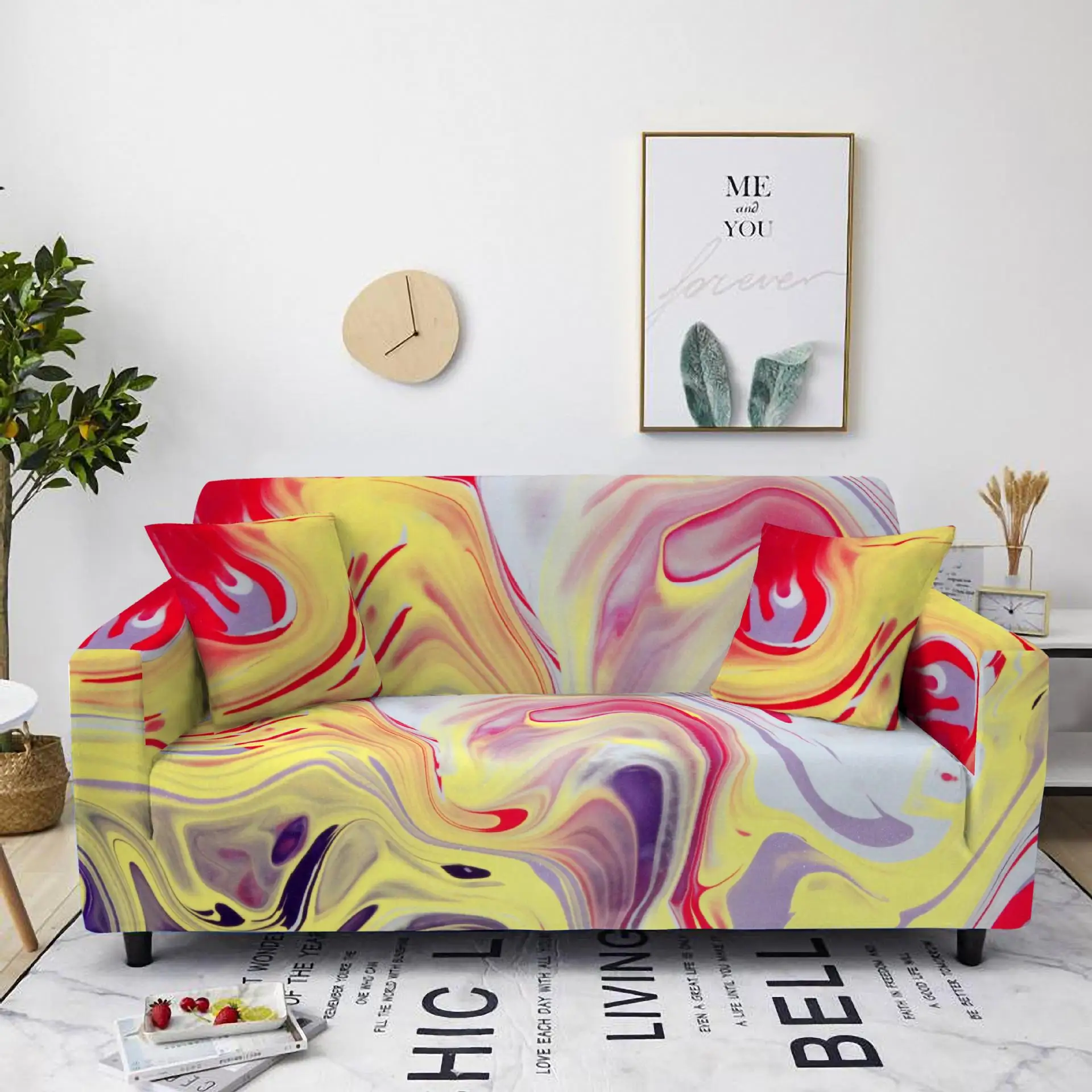 

3D Printed Psychedelic Geometry Pattern Sofa Cover Sectional Sofa L Shape Sofa Cover Universal Couch Cover Cushion Cover 1PC