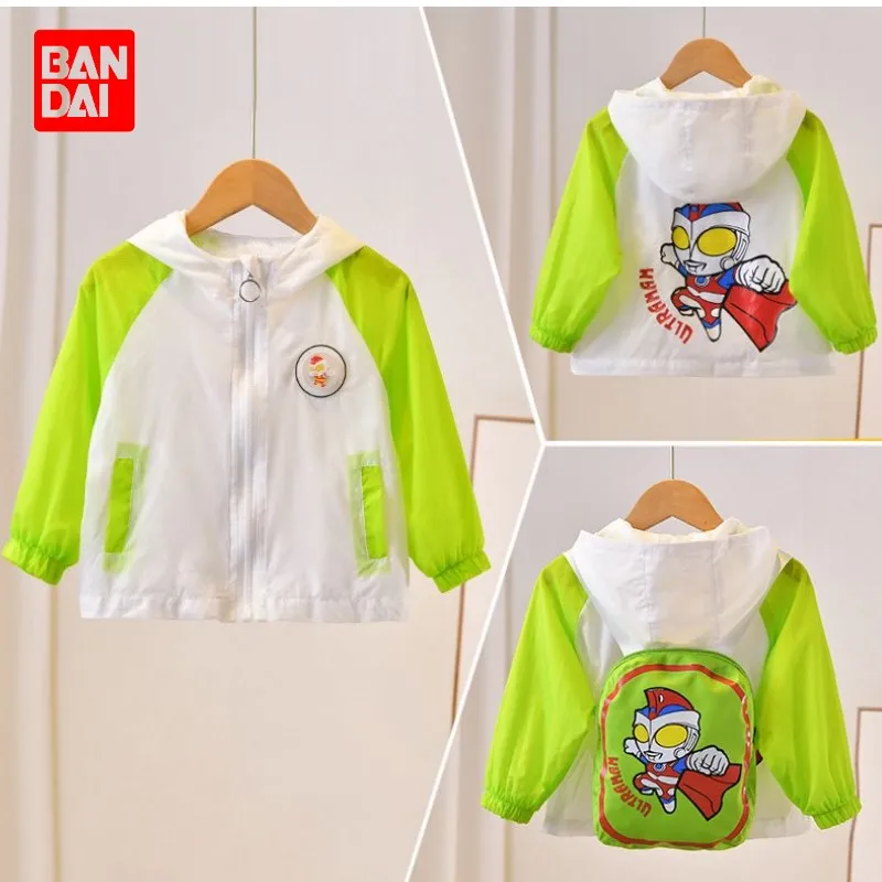 

Ultraman animation peripheral children wear sunscreen clothing kawaii casual hooded thin children's jacket holiday gift new