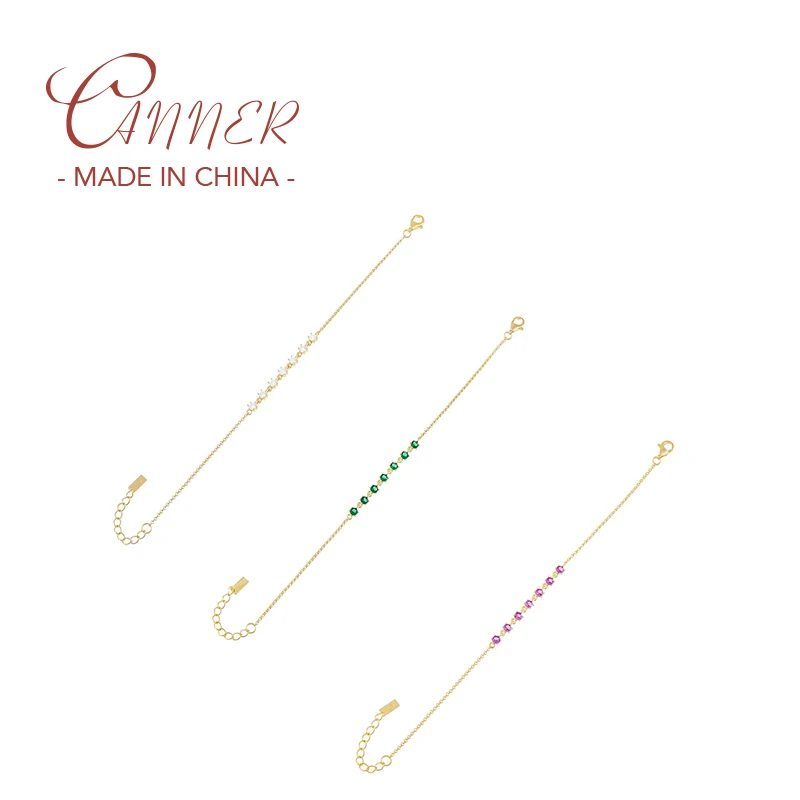 

Женский Регулируемый браслет из серебра 925 пробы с разноцветным цирконием